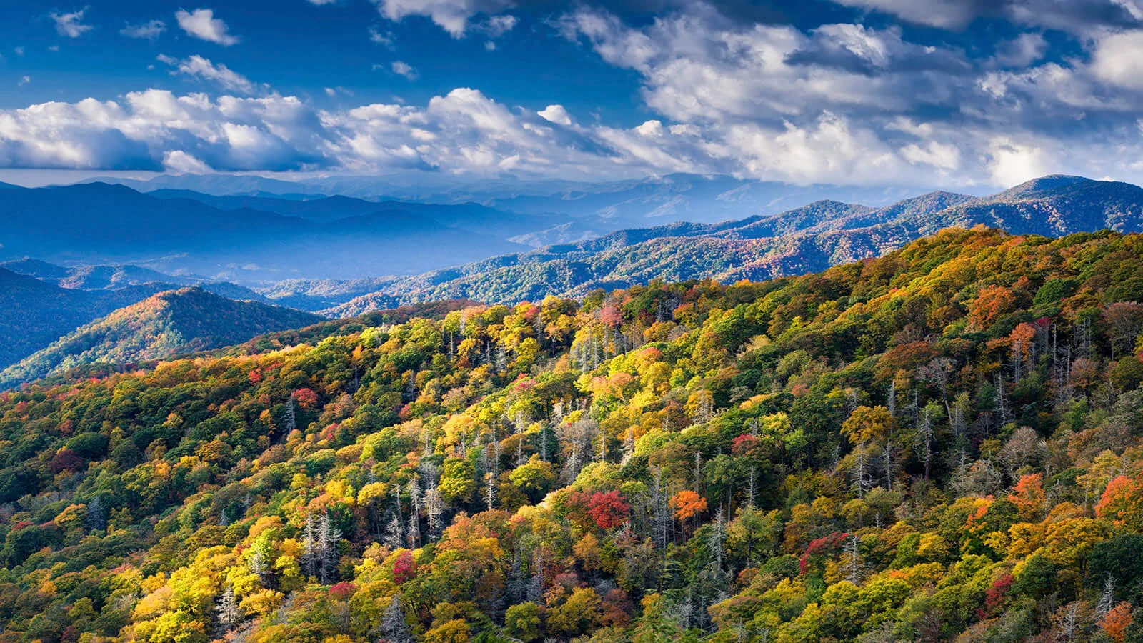Layers of the Smoky Mountains above Gatlinburg